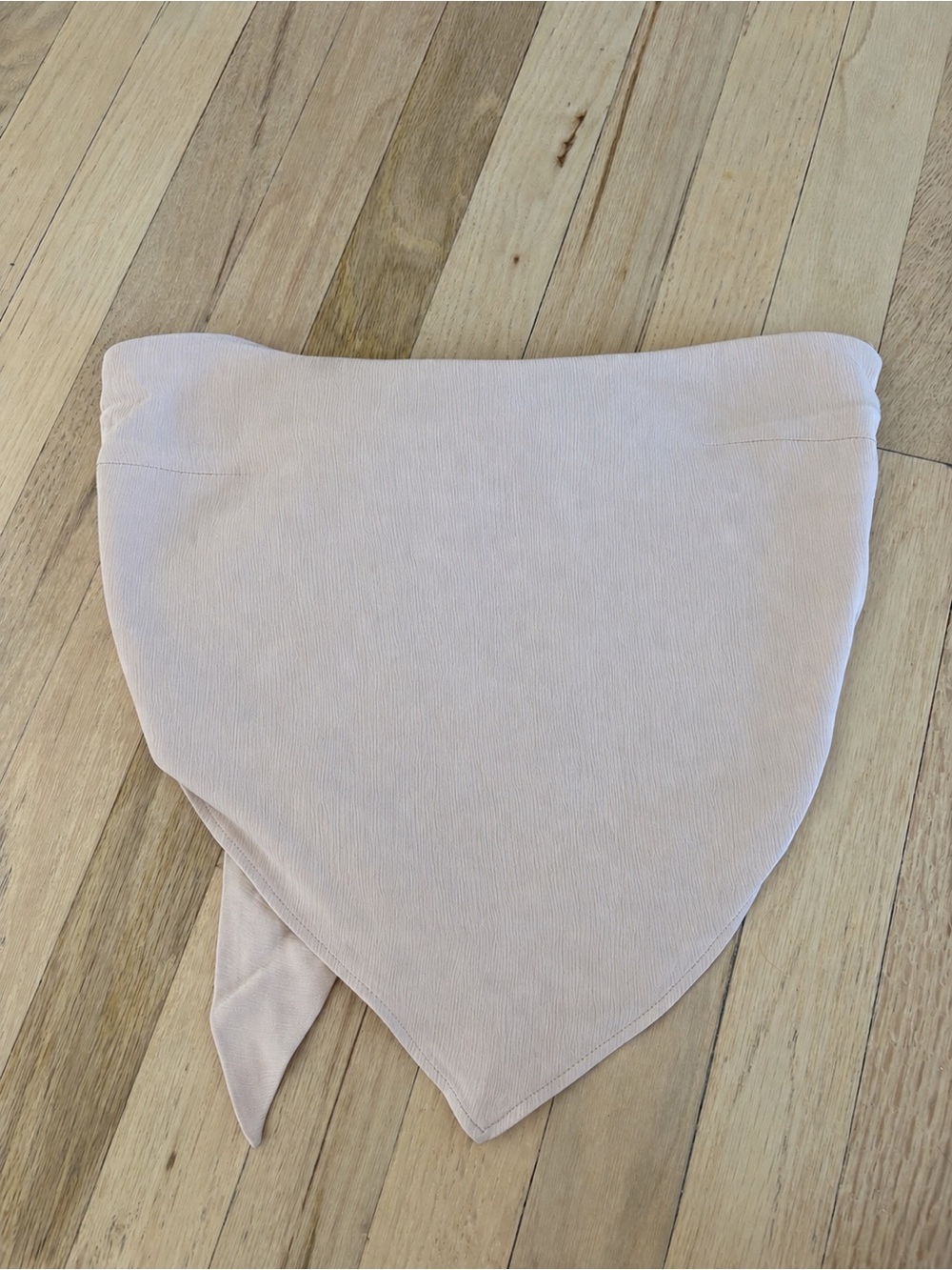 Zara Light Pink Bandana-Style Strapless Top